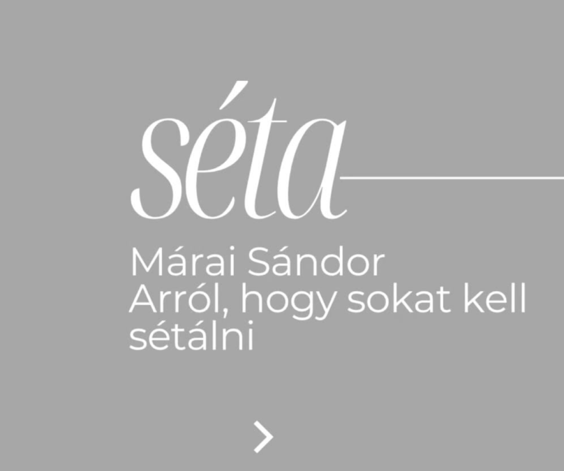 Séta – Márai Sándor arról, hogy sokat kell sétálni